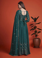 Mehendi Georgette Embroidery Party wear dresses for women